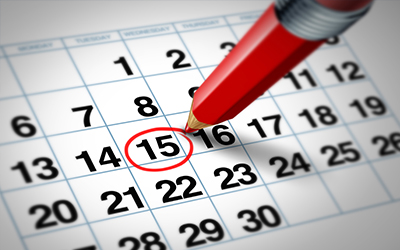 An image of a calendar with a date circled in red