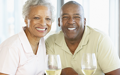 Senior couple smiling together