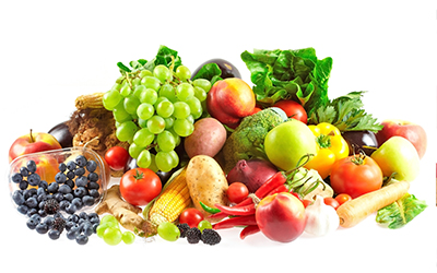 Mix of fruits and vegetables