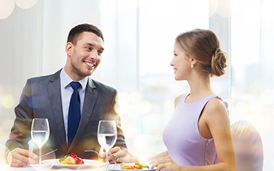 Couple eating a beautiful meal